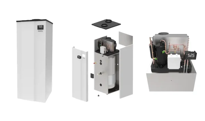 Indols nya EcoHeat serie, rostfria varmvattenberedare med inbyggd värmepump och trygghetsförsäkring